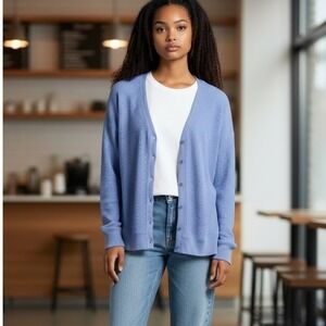 Abercrombie & Fitch Blue Waffle Knit Cardigan